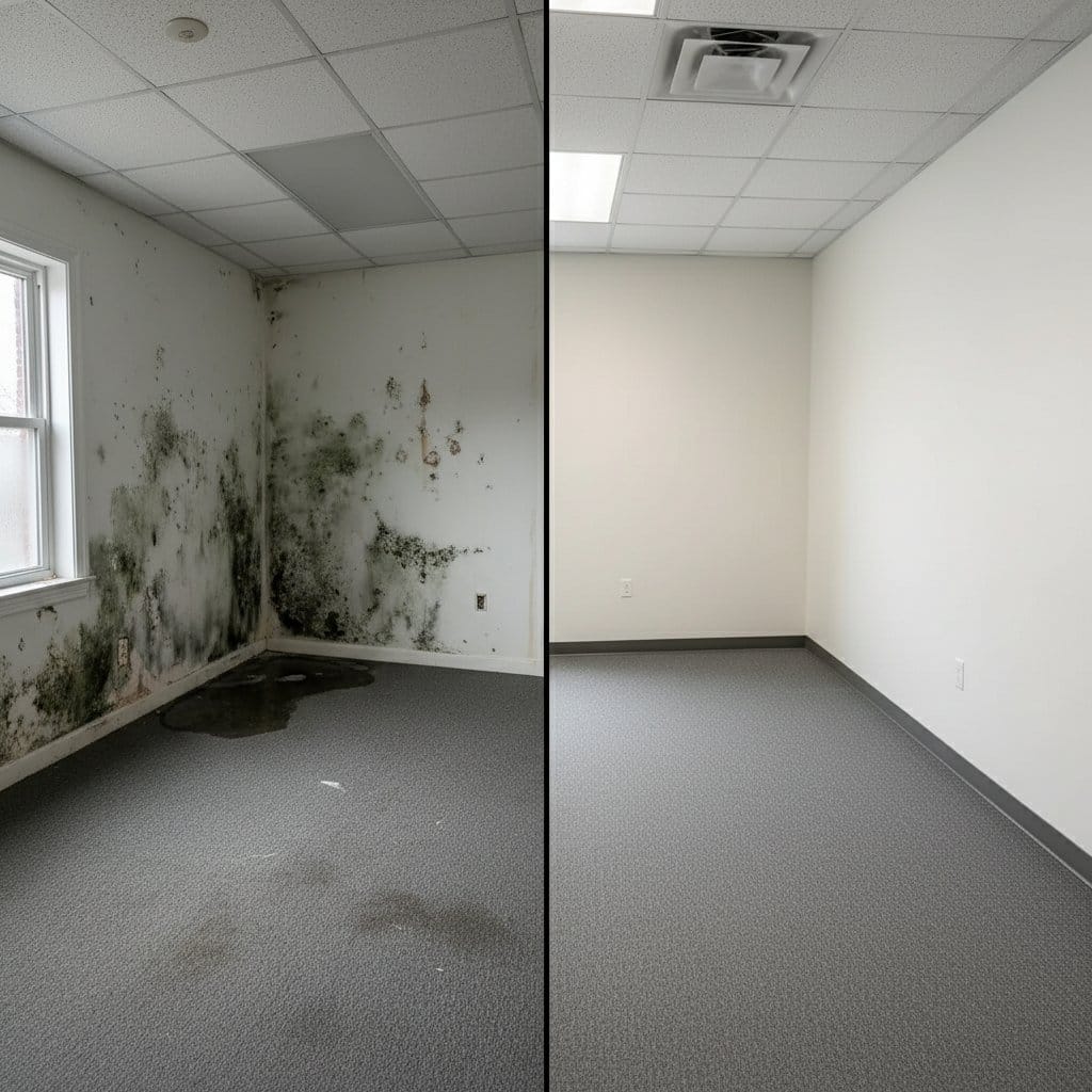 Bathroom & Kitchen Mold Removal restoration — commercial office space of commercial property in Haworth, NJ