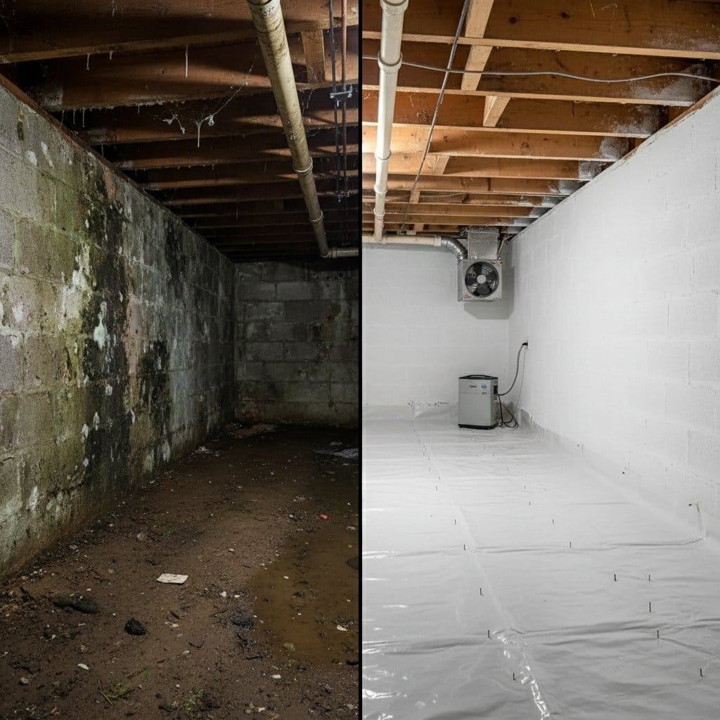 Post-Remediation Cleaning & Clearance restoration โ crawl space of bungalow in Haworth, NJ